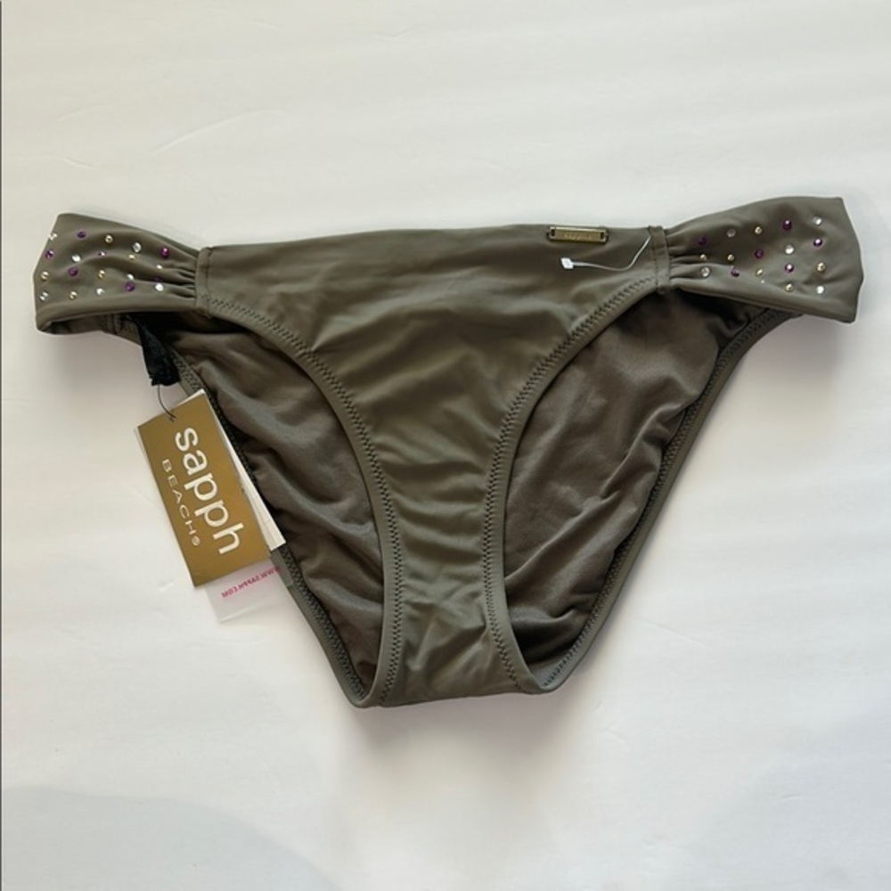 Sapph Puka Beach butterfly brief swim bikini bottoms size medium NWT